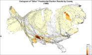 Cartogram of "Other" presidential election results by county