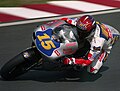 Doriano Romboni, riding his Aprilia RSW-2 500 in the 1996 Japanese Grand Prix.