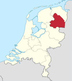 Location of Drenthe in the Netherlands