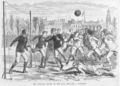 Image 13From 1866 to 1883, the laws provided for a tape between the goalposts (from Laws of the Game (association football))