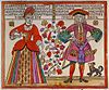 A Joker and His Wife. This 18th-century lubok is an adaptation of a German print.