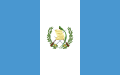 The flag of Guatemala, a charged vertical triband.