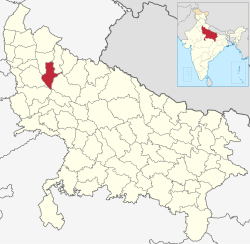 Location of Sambhal district in Uttar Pradesh