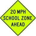 S4-5a School Speed zone ahead