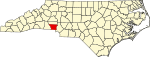 State map highlighting Gaston County