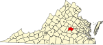 State map highlighting Powhatan County