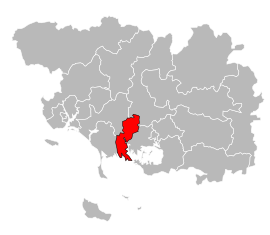 Location of the canton in the department of Morbihan