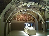 Museum installation of the Romanesque frescos from the Monastery of Santa María de Sigena