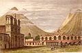 Image 1Plaza Central of Antigua Guatemala in 1829. The old "Palacio de la Capitanía General" was still destroyed after the 1773 earthquake. (from History of Guatemala)