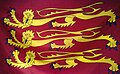 A modern, commercially available royal banner of England, printed on polyester fabric