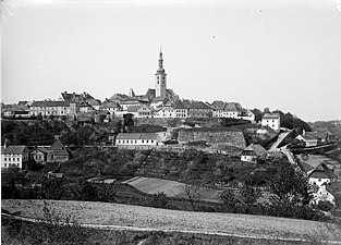 View of Tábor from the north, end of the 19th century, with well-visible town fortification, Ignác Šechtl