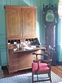Artifacts on display in the parlor of the home, July 2016