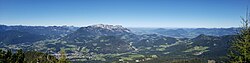 Panorama view of Berchtesgaden and Obersalzberg from the Kehlsteinhaus