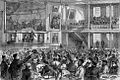 Survivors of the SS Atlantic (1870) wreck are given breakfast at Faneuil Hall, 1873 engraving