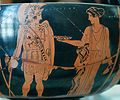 Achilles and the Nereid Cymothoe, Attic red-figure kantharos from Volci (Cabinet des Médailles, Bibliothèque nationale, Paris)