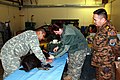 Mongolian General observes Guardsmen perform veterinary services in Alaska