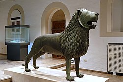 Brunswick Lion on display at Dankwarderode Castle