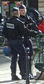 Two gendarmes mobiles in anti-riot gear