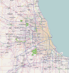 Chicago city in Illinois in the United States map