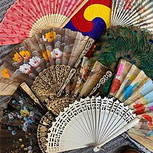 a variety of hand fans