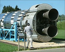 Blue Streak first stage engines on display at Euro Space Center