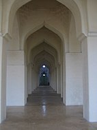 Long interior architectural view of the Jama Masjid