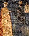 Donor portrait of the Bulgarian sebastokratōr Kaloyan and his wife Desislava, fresco from the Boyana Church (1259).