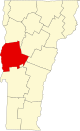 State map highlighting Addison County