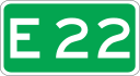 European route E 22 shield}}