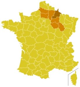 Karte der Kirchenprovinz Reims