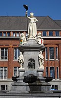 Dutch Maiden statue in Rotterdam, 1874, hat and costume in styles from the start of the Dutch Revolt.