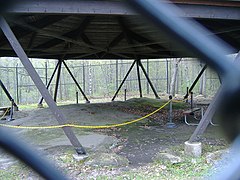 The site under its protective shelter