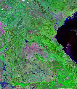 Satellite image of Laos