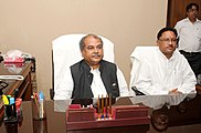 Tomar taking charge as the Union Minister for Mines, in New Delhi on May 30, 2014