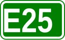 Zeichen der Europastraße 25