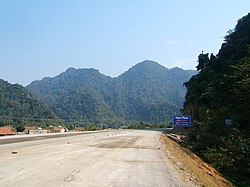 Road sign in Thạch Thành