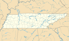 Map showing the location of Warriors' Path State Park, Tennessee