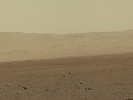 Gale Crater rim about 18 km (11 mi) North of the Curiosity rover on August 9, 2012