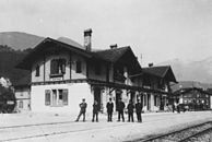 Sarnen station of the Brünig Railway around 1910