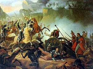 Polish uhlans charge through Somosierra Pass - Battle of Somosierra