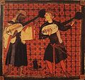 Christian and Muslim playing ouds - Catinas de Santa Maria by king Alfonso X