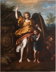 Guardian angel signed Domenico Zampieri called Doenichino dated 1615 after cleaning