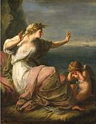 Ariadne left by Theseus (before 1782), oil on canvas, 88 x 70.5 cm., Gemäldegalerie Alte Meister, Dresden