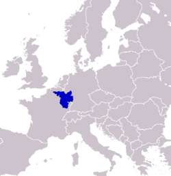 Location of the Greater Region in Western Europe