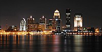 Louisville skyline at night