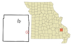 Location in Madison County and the state of Missouri