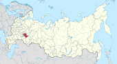 Map showing Tatarstan in Russia