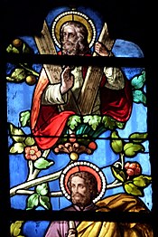 Detail of the Apostles window- St. Andrew (top) and Saint Simon