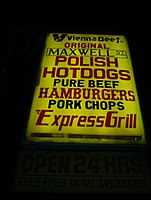 The sign at the original Express Grill location on Halsted