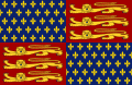 Royal Standard of England 1340-1411 it also the command flag of the monarch or their deputy the lord admiral when on board ship at sea.